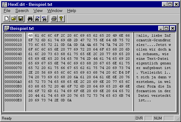 HexEdit mit Beispiel.txt