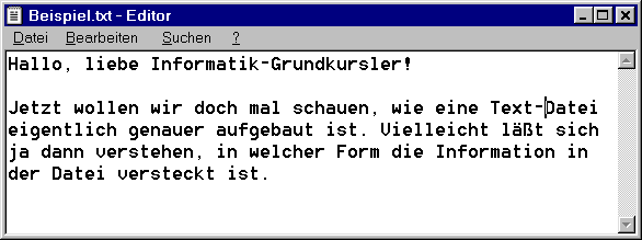 (Text-)Editor mit Beispiel.txt